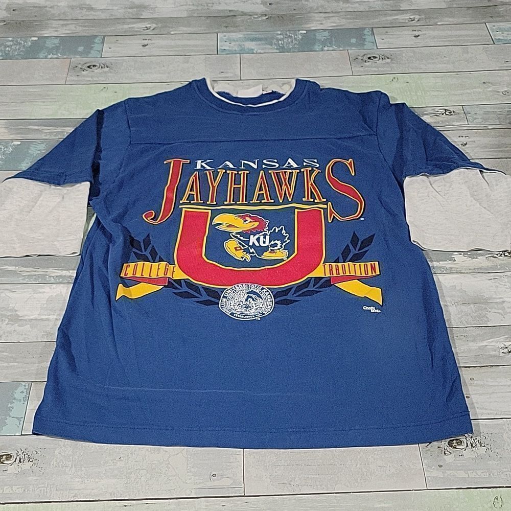 Vintage Chalk Line KU Kansas Jayhawks Shirt sz Large